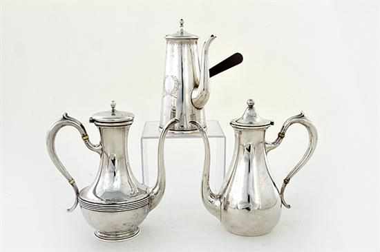 Appraisal: American sterling chocolate and coffeepots New York circa - comprising