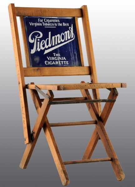 Appraisal: Porcelain Wood Piedmont Cigarettes Chair Description Displays well Condition Excellent