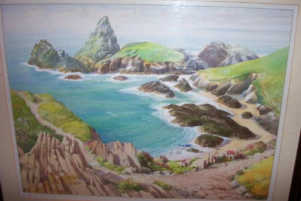 Appraisal: A watercolour by Alfred Moores of Kynance Cove Cornwall signed