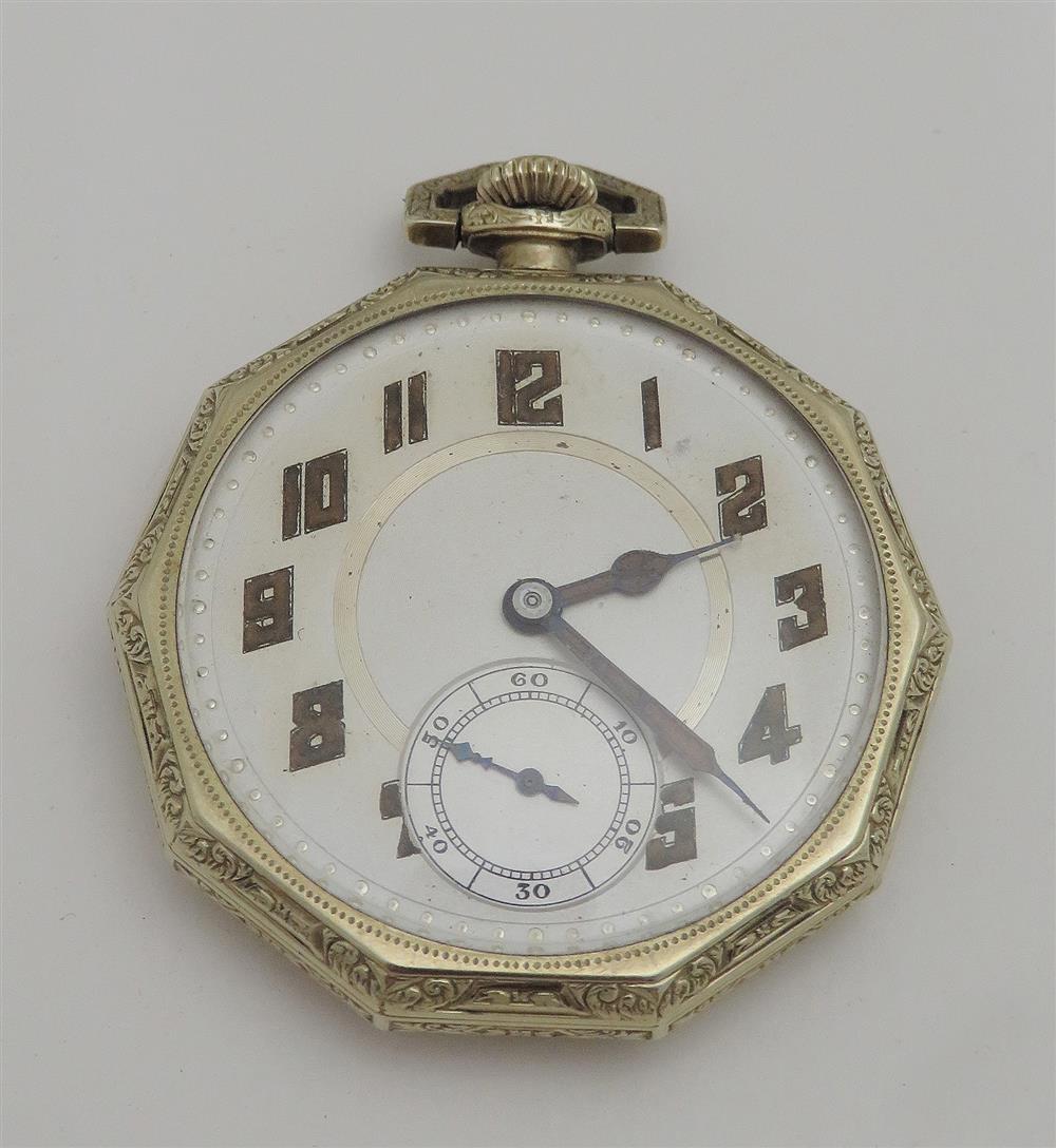 Appraisal: Gold open-face pocket watch K gold case H W and