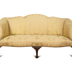 Appraisal: A George III Mahogany Camelback Sofa TH TH CENTURY having