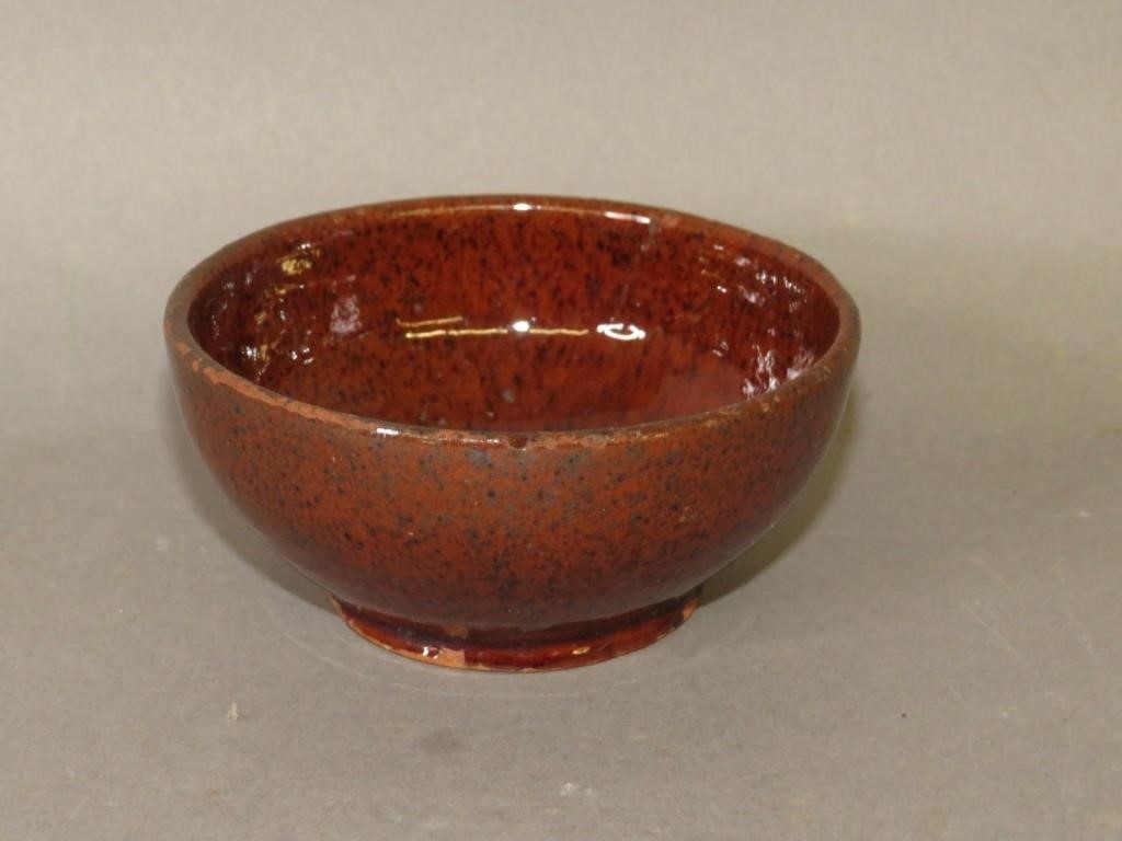 Appraisal: PA REDWARE BOWLca PA small redware bowl rounded rim and