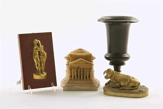 Appraisal: Collection of miniature objects late th early th century gilt-bronze