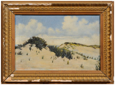 Appraisal: American School painting sand dunes unsigned oil on fiber board