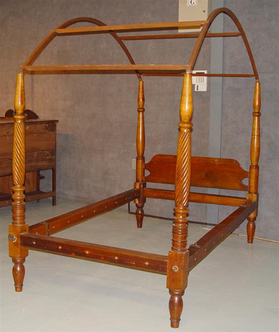 Appraisal: American Tester Bed Early th Century Pine and maple Rope