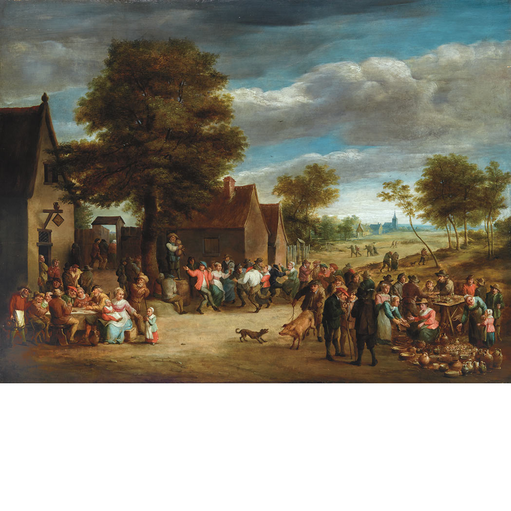 Appraisal: Follower of David Teniers the Younger Village Kermesse Bears signature