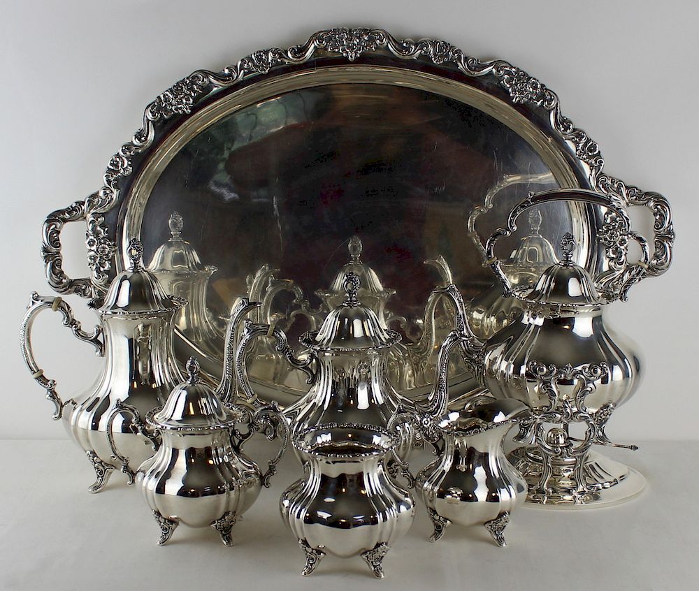 Appraisal: STERLING Poole Sterling Pc Tea Service Tray Includes a Poole