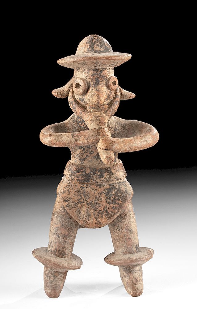 Appraisal: Colima Pottery Whistling Figure - A Standing Flautist Pre-Columbian West