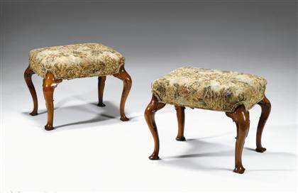 Appraisal: Pair of George II mahogany stools mid th century possibly