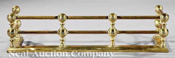 Appraisal: An American Aesthetic Brass Fireplace Surround th c bold reeded