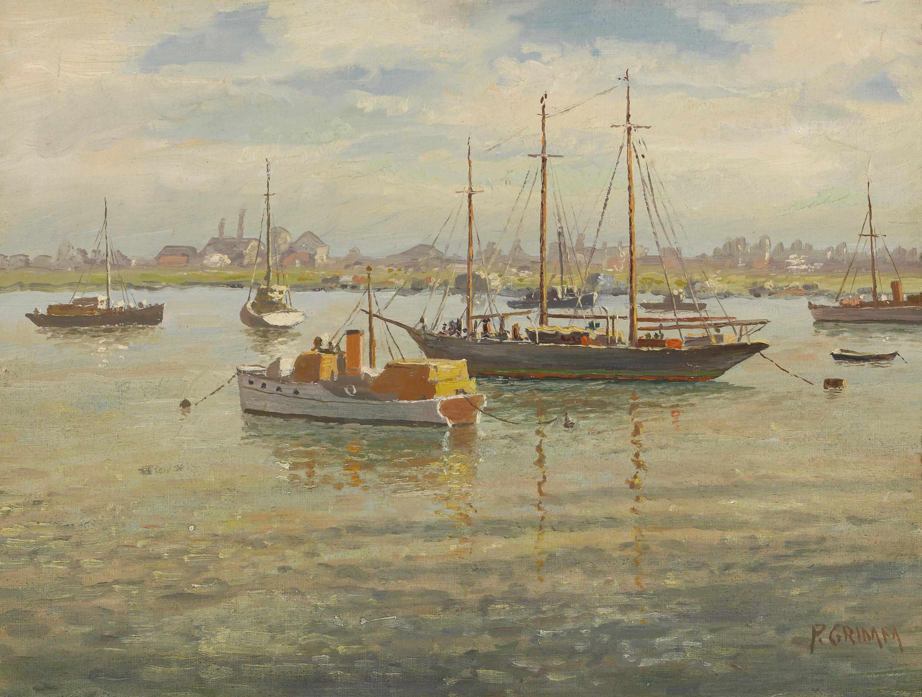 Appraisal: Paul A Grimm American - In the harbor signed 'P