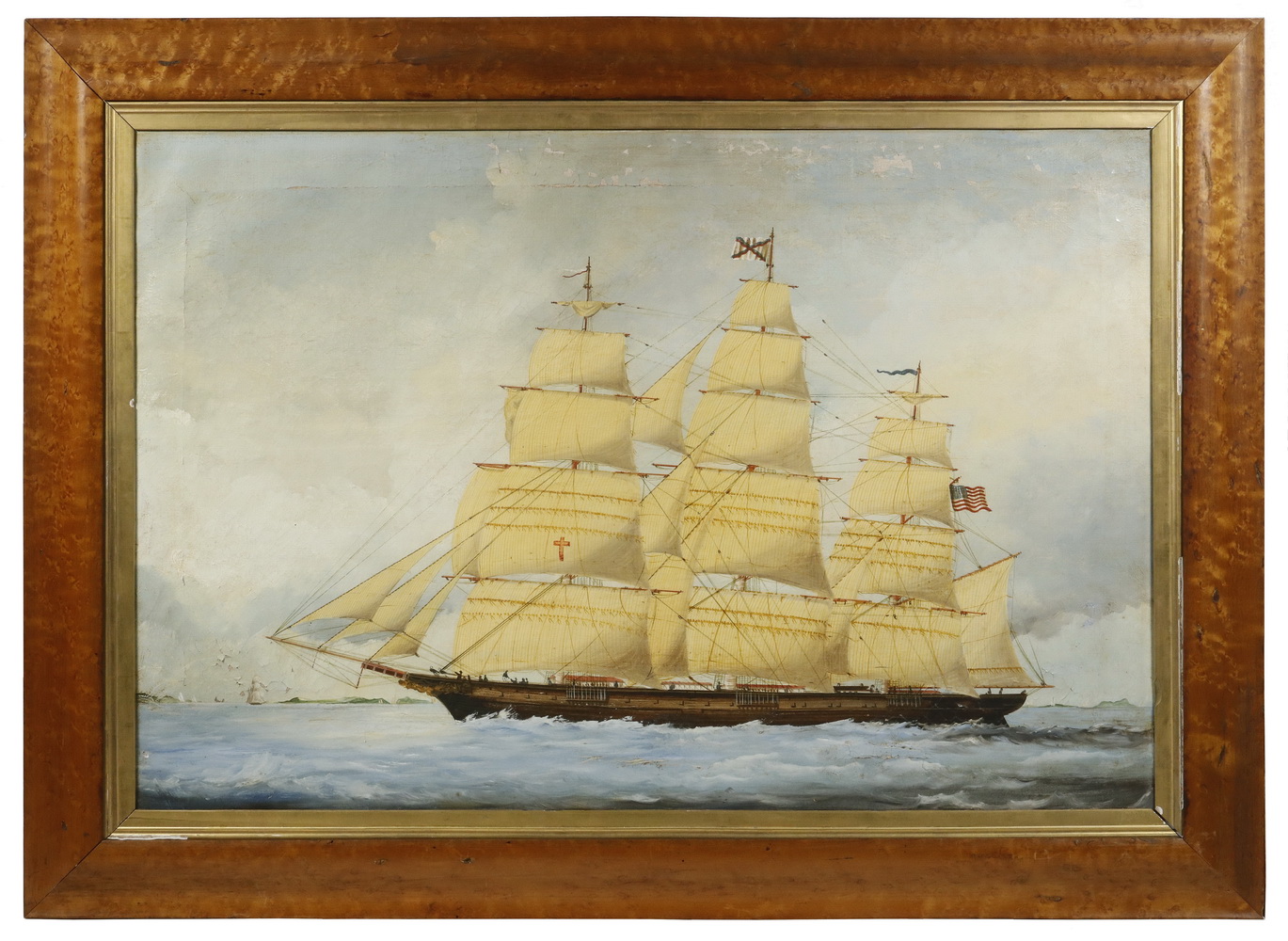 Appraisal: TH C UNSIGNED PAINTING OF THE CLIPPER SHIP DREADNOUGHT Derived