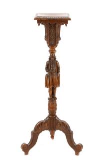 Appraisal: Renaissance Revival Style Carved Oak Pedestal English late th early