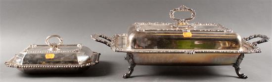 Appraisal: English silver-plated dinner serving tray first half- th century and