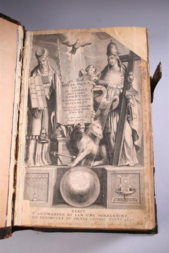 Appraisal: BIBLIA SACRA DE GEHEELE HEYLIGHE SCHRIFTURE CHRISTOFFEL VAN SICHEM HOLY