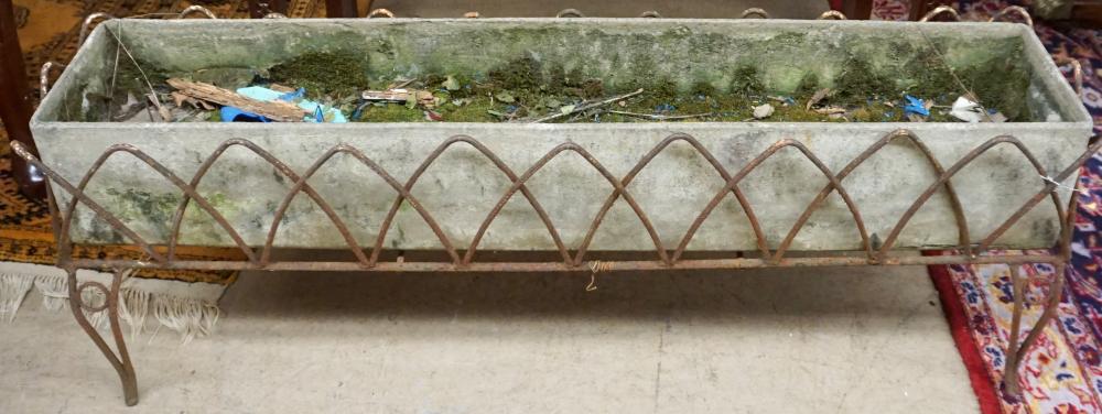 Appraisal: Stone and Metal Garden Jardiniere x x in x x