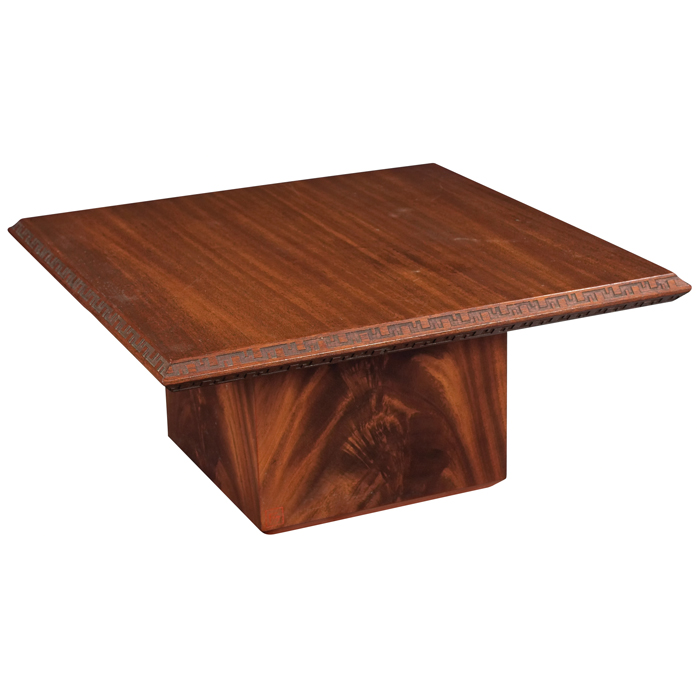 Appraisal: Frank Lloyd Wright table manufactured by Heritage Henredon square top