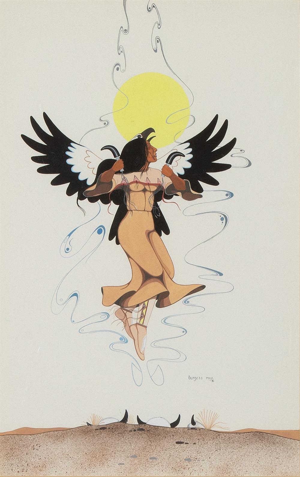 Appraisal: BURGESS ROYE EAGLE DANCERBurgess Roye Ponca - Eagle Dancer watercolor