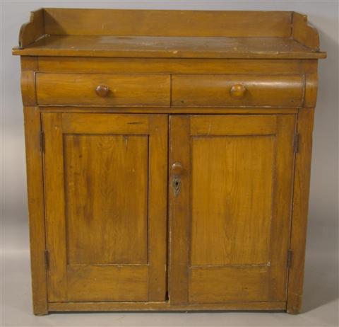 Appraisal: AMERICAN PINE TWO DOOR CABINET WITH TOP DRAWERS th century