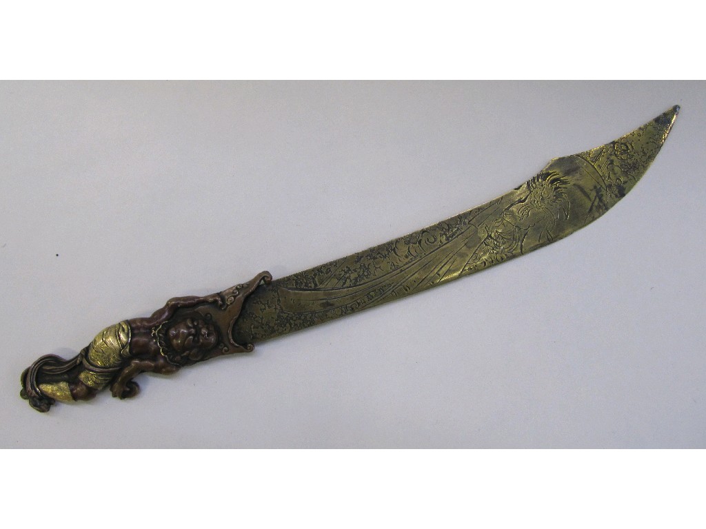 Appraisal: Japanese Meiji period letter opener the handle modelled as a