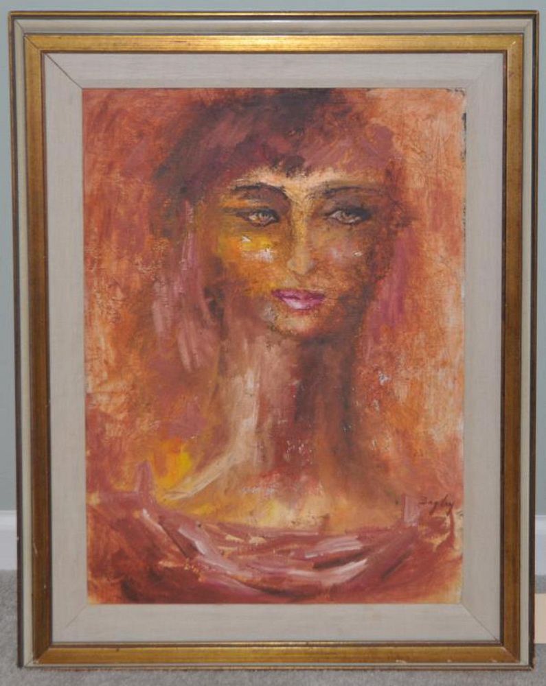 Appraisal: Bagley Abstract Portrait Young Woman O B signed lower right