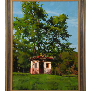 Appraisal: Douglas Ferrin American b - Untitled 'Cottage in a Landscape