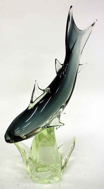 Appraisal: A HEAVY MURANO STYLE GLASS FIGURE of a shark cm