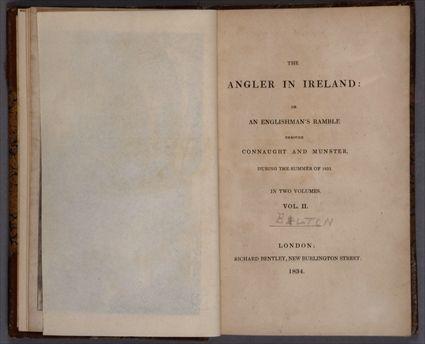 Appraisal: BELTON R THE ANGLER IN IRELAND London Richard Bently First