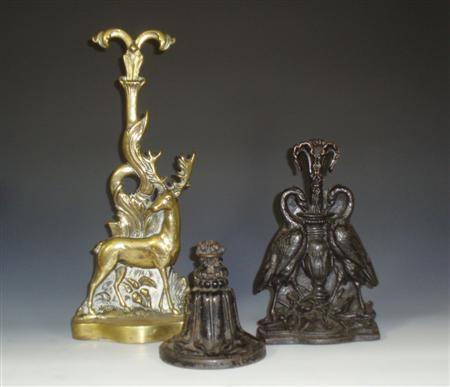 Appraisal: A Victorian cast iron door stop decorated with two herons