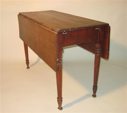 Appraisal: George III style mahogany drop leaf side table The plane