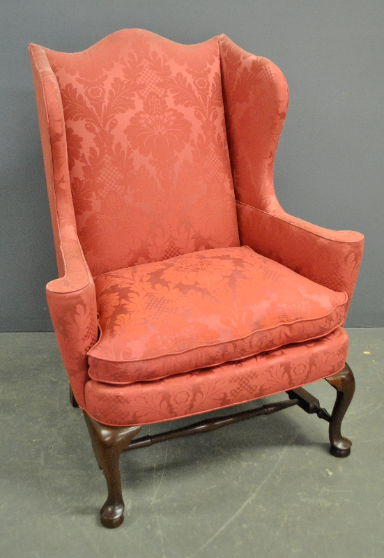 Appraisal: - Southwood Queen Anne mahogany wing chair h x w