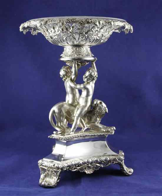 Appraisal: A handsome George IV cast silver centrepiece by R S