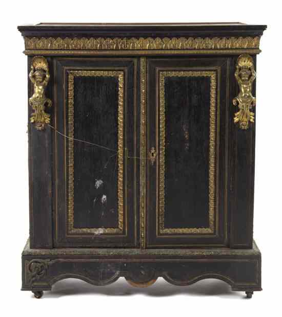 Appraisal: A Napoleon III Style Marble Ebonized Wood and Gilt Metal