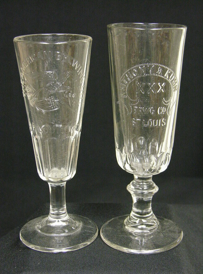 Appraisal: TWO ST LOUIS BEER ADVERTISING BAR STEMS Circa s -