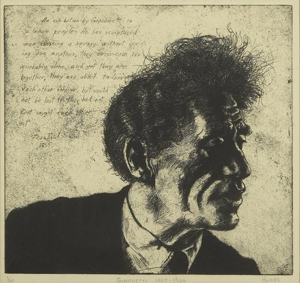 Appraisal: ALBERTO GIACOMETTI PORTRAIT Signed Haines Giacometti - Etching framed Signed