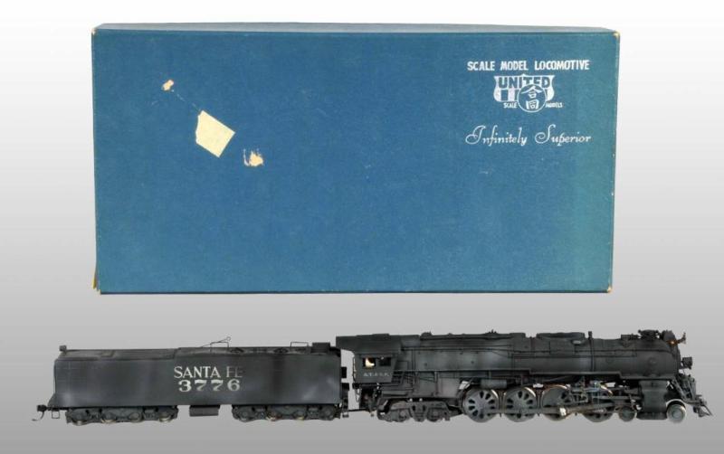 Appraisal: Brass Model Train Engine Tender Description Japanese Marked Santa Fe