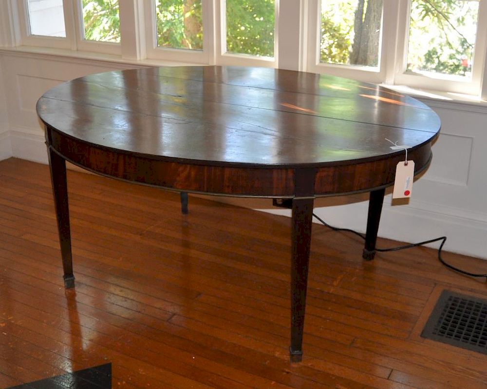 Appraisal: George III Oval Mahogany Dining Breakfast Table with shallow apron