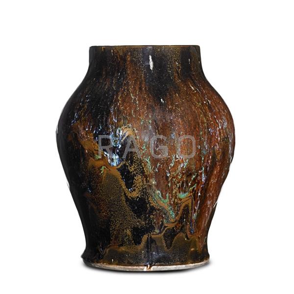 Appraisal: DEDHAM Experimental stoneware vase Condition Report Several firing lines to