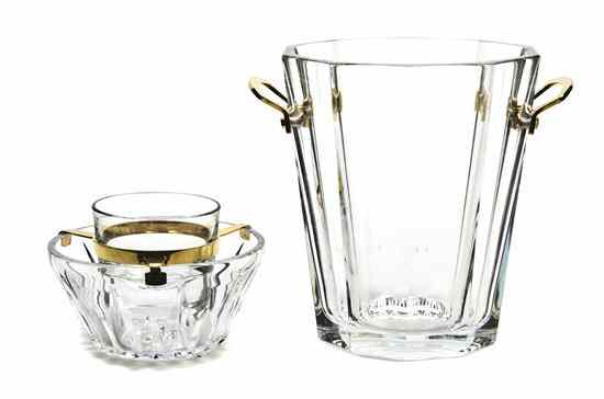 Appraisal: Two Baccarat Cut Glass Serving Articles comprising a champagne bucket