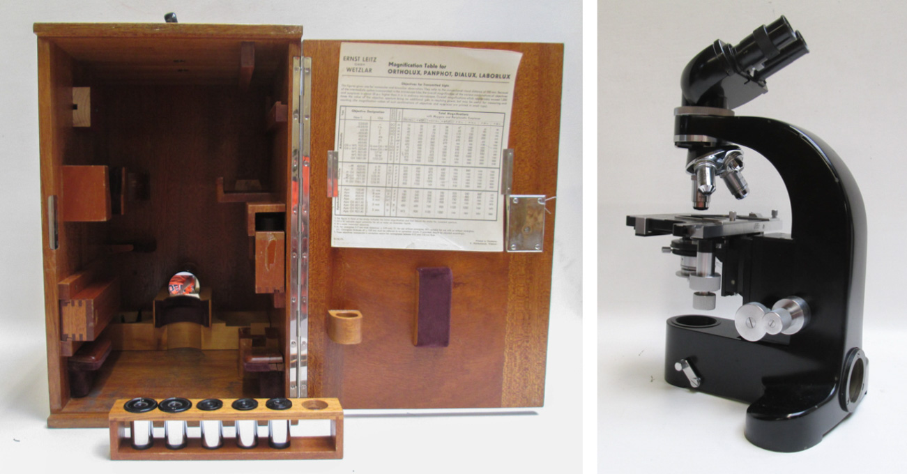 Appraisal: LEITZ WETZLAR DIALUX MICROSCOPE WITH CASE AND ACCESSORIES serial c