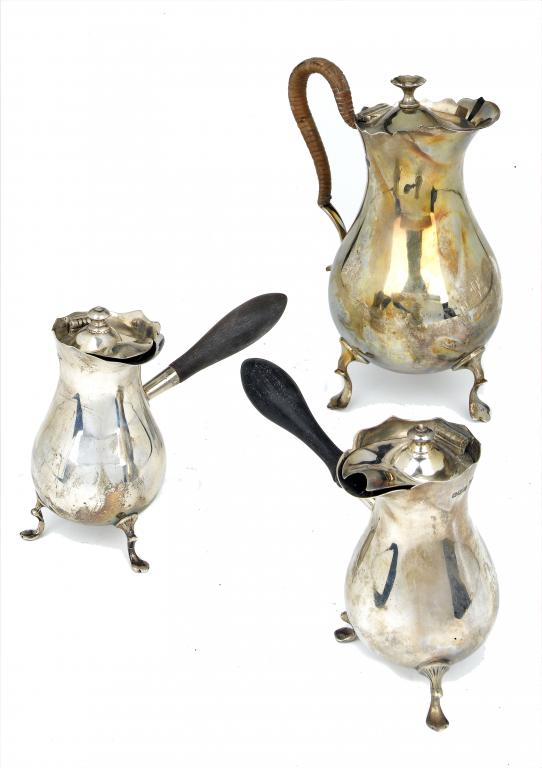 Appraisal: AN EDWARD VII BALUSTER JUG AND A PAIR OF SIMILAR