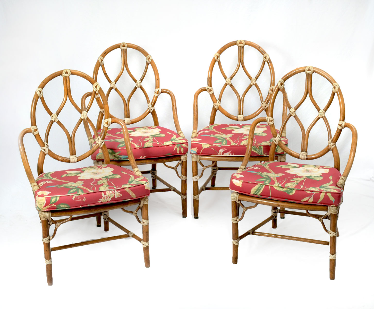 Appraisal: MAGUIRE BAMBOO CANE CHAIRS A set of four bamboo chairs