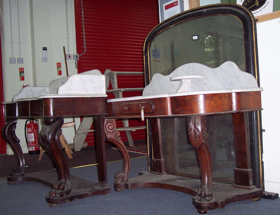 Appraisal: A Victorian marble top washstand another and a pier glass