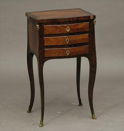 Appraisal: Louis XV Inlaid Tulipwood and Kingwood Table en Chiffoni re