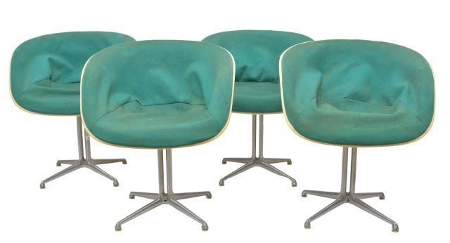 Appraisal: lot of Mid-century modern shell chairs designed by Charles Eames