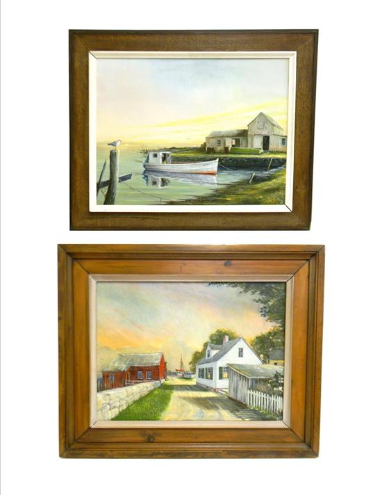 Appraisal: Two oils on canvas by Warren Boucher American - first