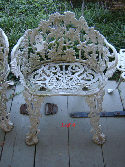 Appraisal: Fifteen pc cast iron garden set with grape decoration th