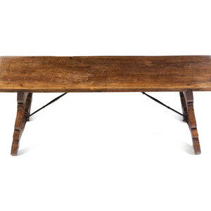 Appraisal: A Spanish Baroque Walnut Low Table th Century and Later