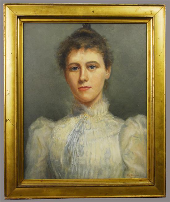 Appraisal: M A BOSTWICK American th century PORTRAIT OF A GIRL