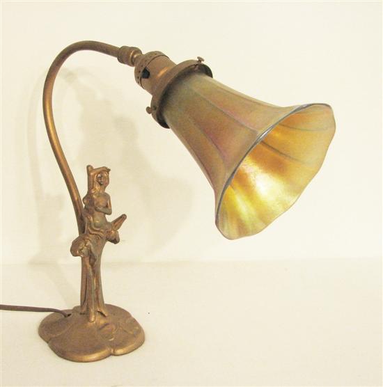 Appraisal: Figural table lamp with nouveau metal figure of a woman